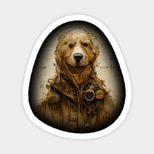 Golden Retriever Surreal Steampunk Artwork, Dog Lover Sticker